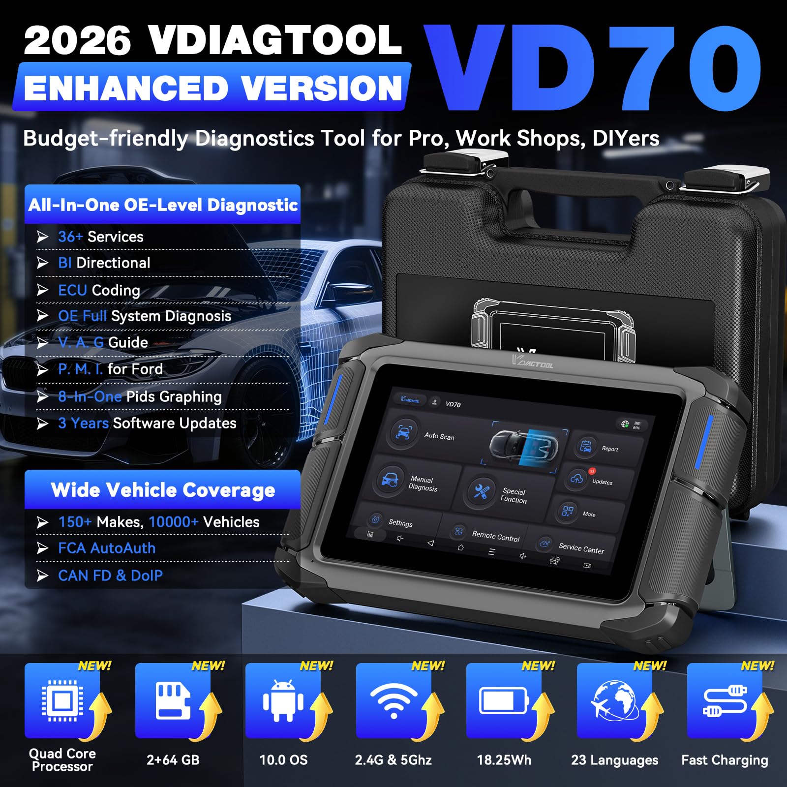 Amazon.co.jp: VDIAGTOOL VD70 双方向スキャンツール 2024年最新